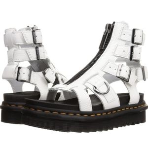 Dr.Martens Olson Gladiator Platform Buckle Detail Zip Leather Sandals Size 10